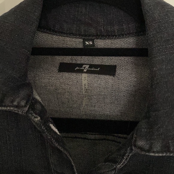 7 For All Mankind Long Trucker Denim Jacket - Picture 9 of 10